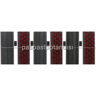 Alüminyum Paspas Yivli PVC Fitilli ve Fırça Fitilli UM2050 Kırmızı