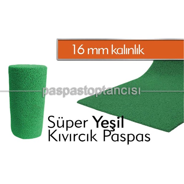 Toptan Kıvırcık Paspas Süper 16 mm Yeşil